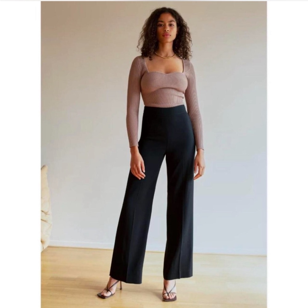 NWT Aritzia Babaton Lincoln High Waist Wide Leg Pant in Black - size 0